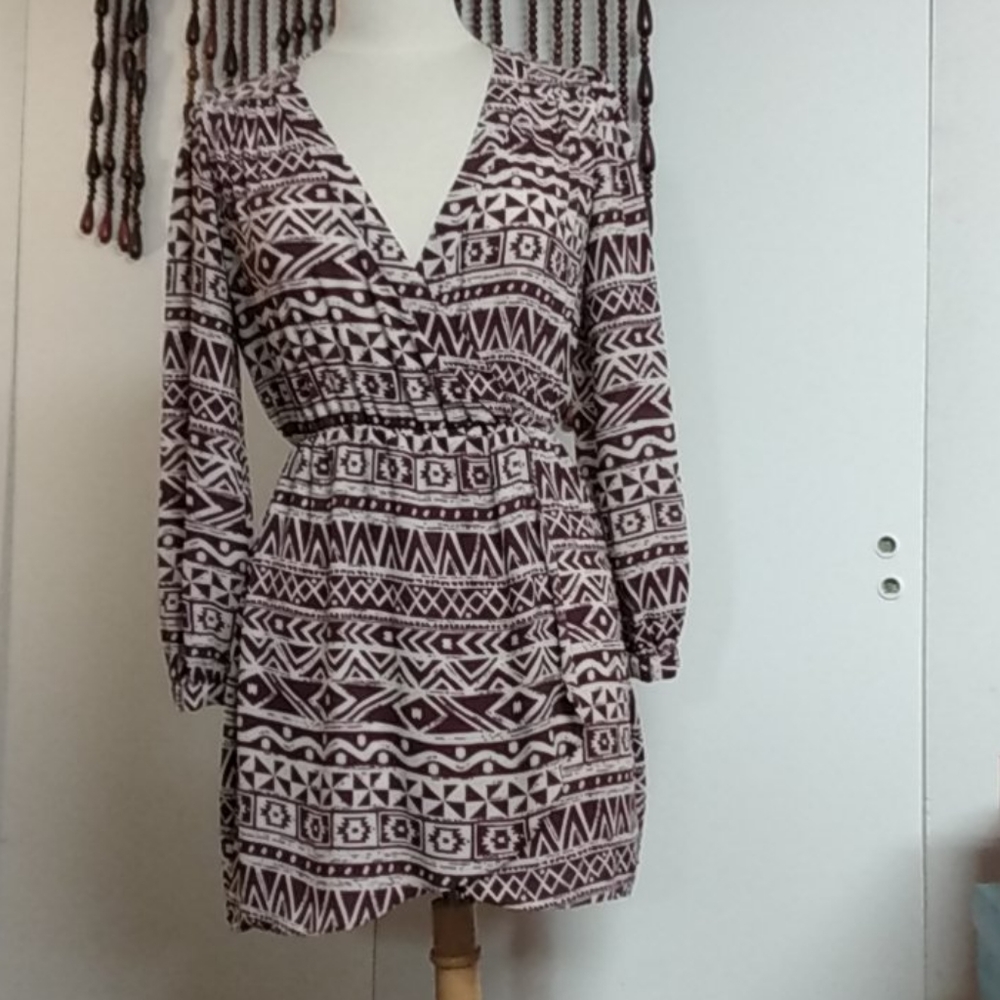 Honey Punch Lulus “That’s a Wrap  Mini Long Sleeve Wrap Dress